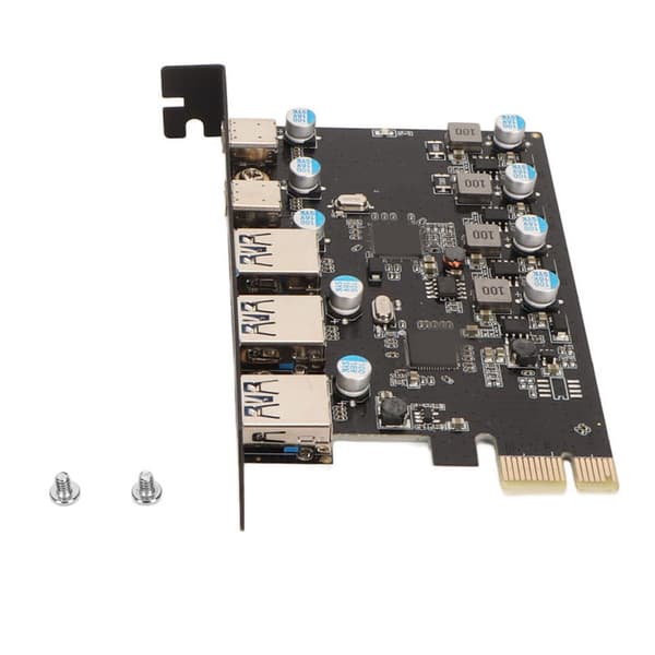 PCI Express -sovitin kortti USB3.1 High Speed 5Gbps 5 porttia Ulkoinen PCIe-verkkoadapteri Windowsille OS X:lle