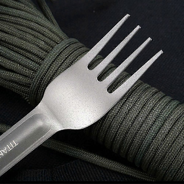 Titanium Bestik Udendørs Camping Bærbart Picnic Titanium Ske Kogegrej Titanium Legering Gaffel Ultralet Rent Titanium Spork3