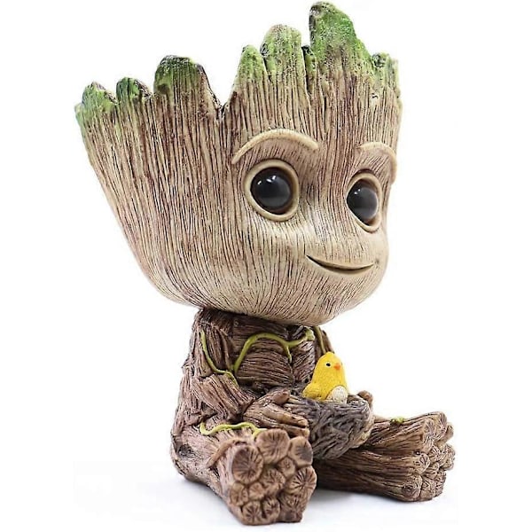 2025 Lämplig Planteringskruka, Baby Groot Fågelbo-Modell Suckulent Planteringskruka Söt Grön Växtkruka Groot Blomkruka