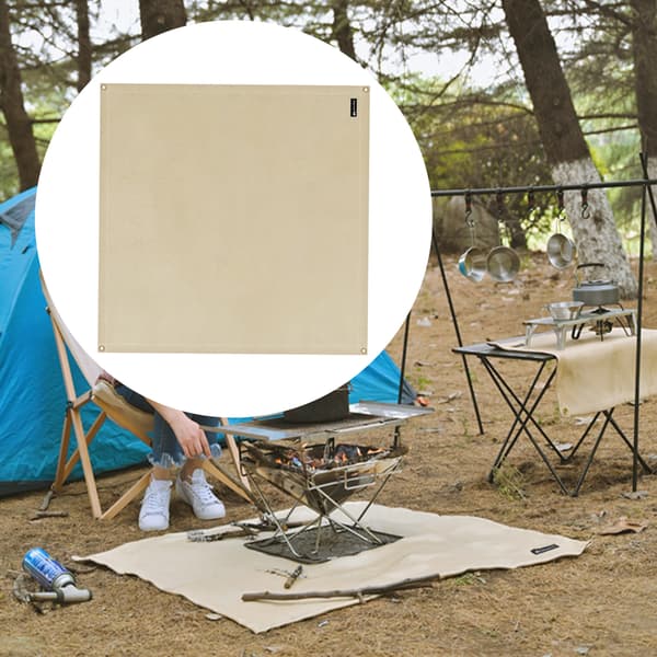 BBQ Grillmat Utomhus Picknick Eldstad Matta Högtemperaturbeständig Glasfiber Brandsäker Duk M 80x80cm