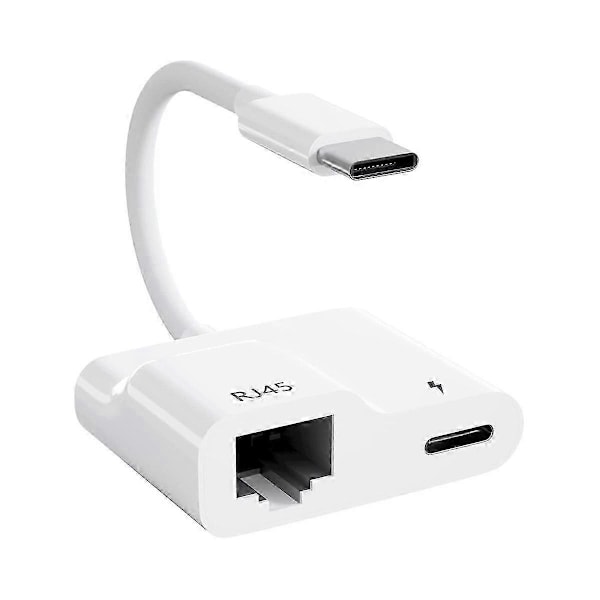 USB C - Ethernet -sovitin, USB Type C - RJ45 Gigabit Ethernet LAN -sovitin 60 W:n laturilla, yhteensopiva /P:n kanssa