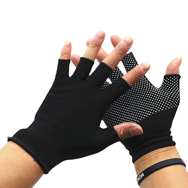 Åndbare Nylon Halvfinger Arbejdshandsker til Byggeri, Fitness og Cykling