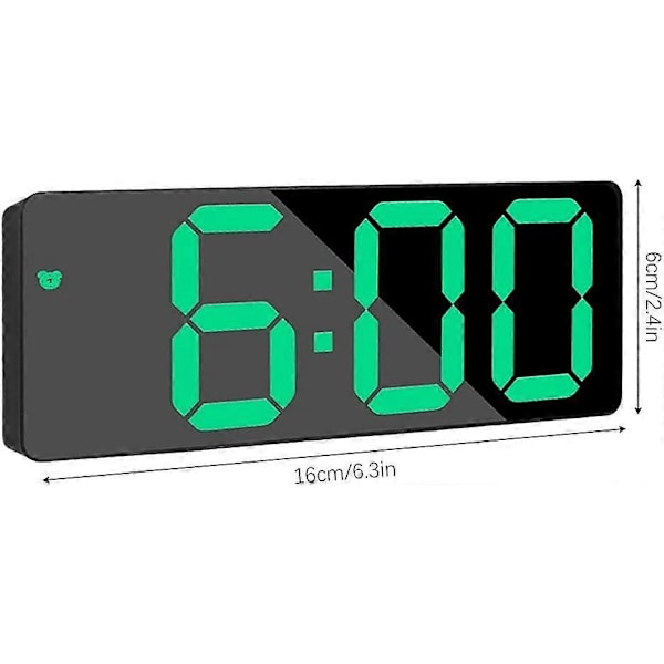 Digital Väckarklocka, LED Digital Sängklocka Batteridriven med Snooze, Justerbar Ljusstyrka, US