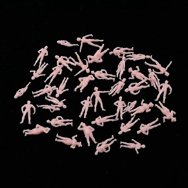 Set med 200 blandade 1/87 Personfigurer Miniatyrer Tåglandskap Layout--