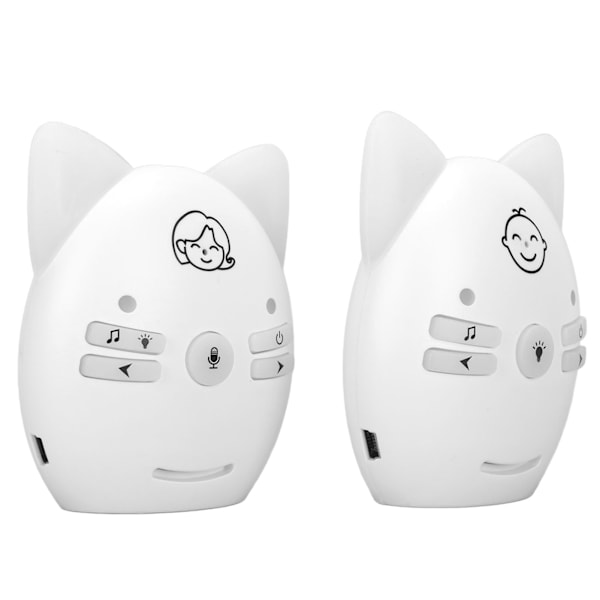Lyd babymonitor ISM 905 til 925MHz 100 til 240V trådløs digital krypteringsoverføring 10 volum justerbar for barn hvit