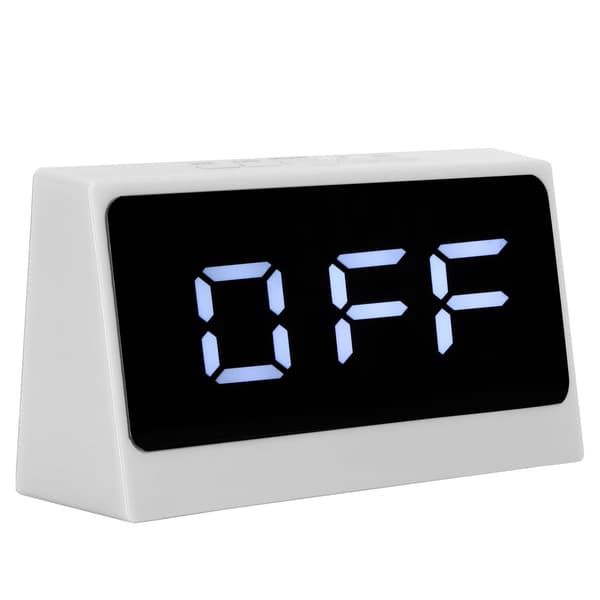 LED Digital Väckarklocka Tyst Smart Temperatur Datum Lysande Storbildsskärm Sminkspegel (Vit)