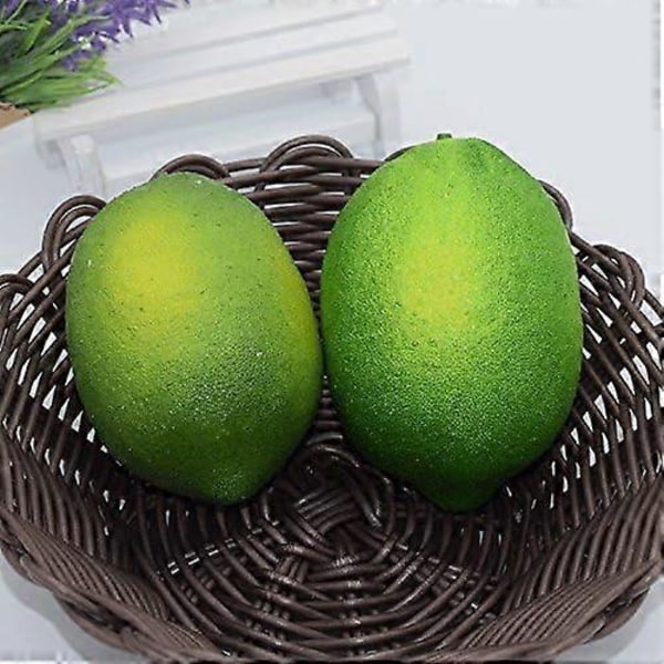 6 kpl Keinotekoisia hedelmiä koristeluun, Väärennetty lime, Simuloidut hedelmät ja vihannekset, Koti- ja keittiösisustus Keinotekoinen lime