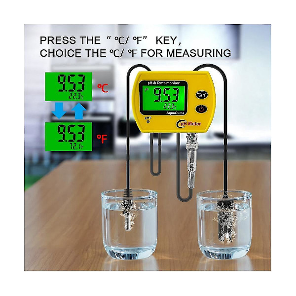 Ph Måler Med Baggrundsbelysning Online Ph-991 Akvarium Ph Tester Temp Monitor Holdbart Acidimeter Værktøj Til Tank Svømme Eu Stik-B10