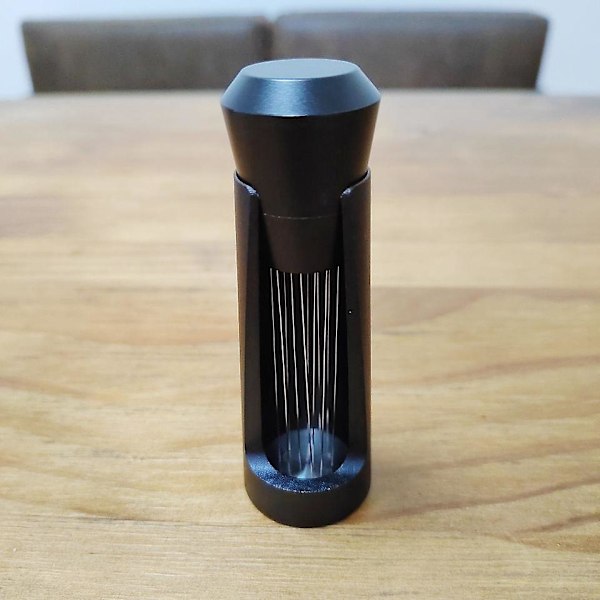 Sort Selvjusterende Værktøj og Holder - Espresso Kaffeomrører Nåle Dispenser til Baristaer