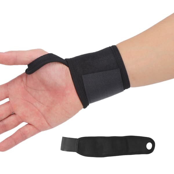 Unisex Justerbar Elastisk Håndledsstøtte Håndledsrem Beskyttelse Fitness Håndledsbind Sort One Size