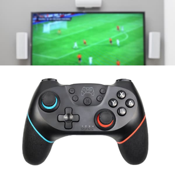 Trådløs spillkontroller 6 akser Ergonomisk sensitiv oppladbar Bluetooth-gamepad for Switch Pro PC-spill Blå Rød