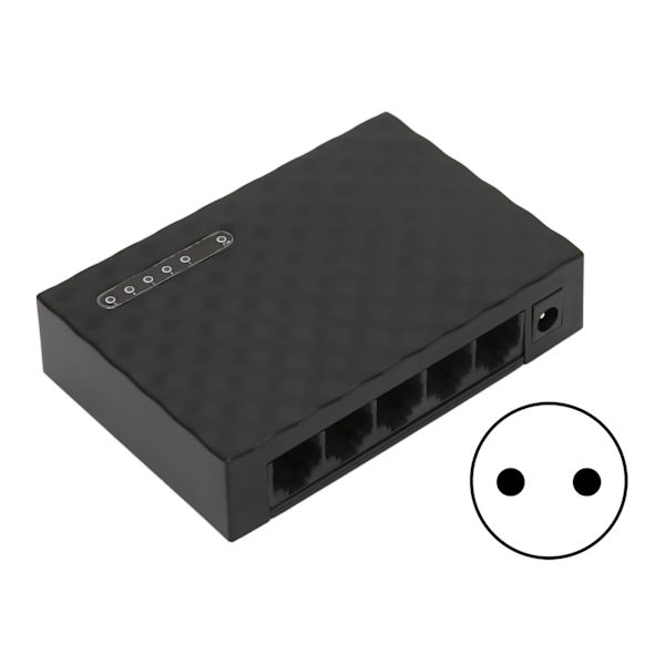 Nätverksswitch 1000M 5-portars självadapterande LED-panel Dator Gigabit Ethernet-nätverksswitch 100-240V EU-kontakt
