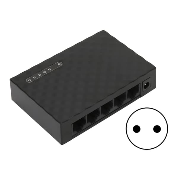Netværksswitch 1000M 5 Port Selvtilpassende LED Panel Computer Gigabit Ethernet Netværksswitch 100‑240V EU Stik