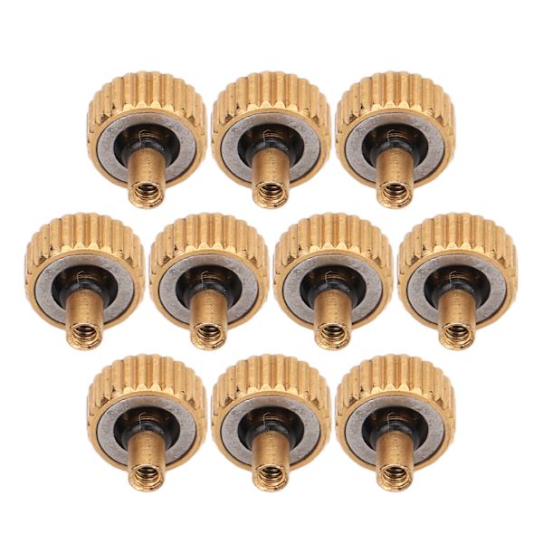 10st Watch Crown Reservdelar Noctilucence Rostfritt stål Byte av watch Tillbehör Guld 4,0 mm