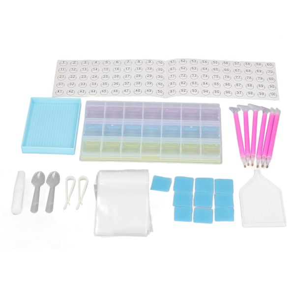 Rhinestone Painting Tool Set med förvaringslåda Point Drill Pen Spot Drilling Mud Förvaringslåda Rhinestone Painting Kit
