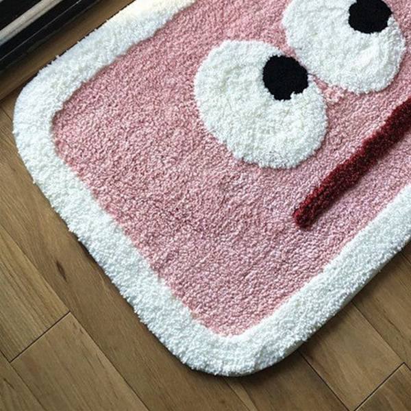 Dörrmatta inomhus Vattenabsorption Inomhus Golvfilt för Hem Badrum Toalett Sött Mönster Rosa Ögon 40x60cm / 15.7x23.6in