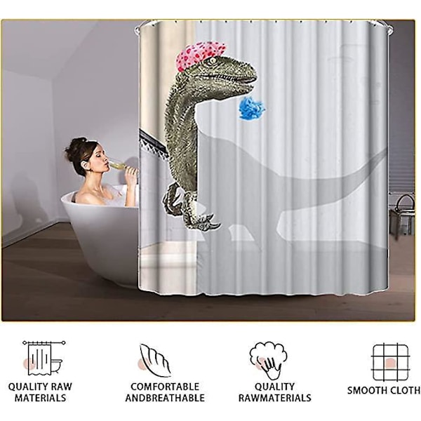 Bruseforhæng, Vandtæt, Skimmelresistent, Dinosaurdesign, 120 x 180 cm