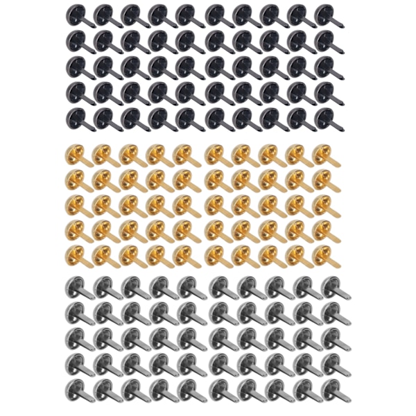 150 kpl pyöreäpäisiä nauloja 12 mm Kestävä metalli Galvanoitu väri Laajalti käytetty kupolipäiset naulapyssyt laukkuun Vaatteet DIY