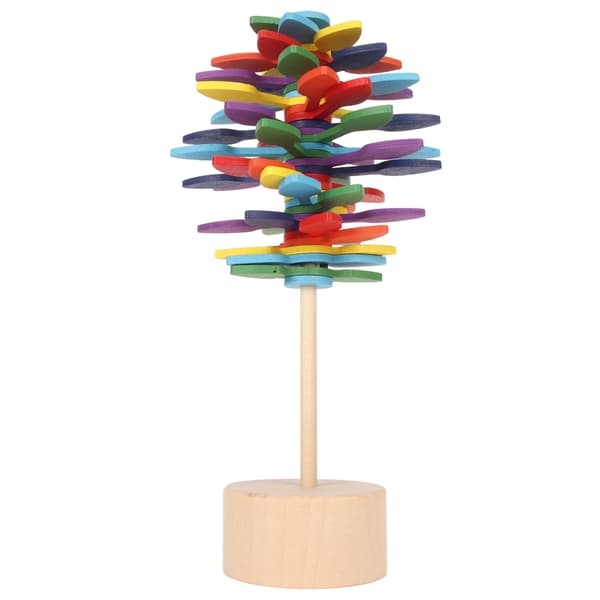 Spiral Sensorisk Fidget Legetøj Farverigt Træ Roterende Dekompressionslegetøj til Voksne Børn