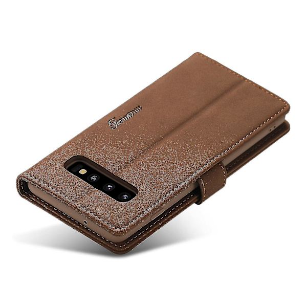 Forwenw Läderfodral för Samsung Galaxy S10+ Brun