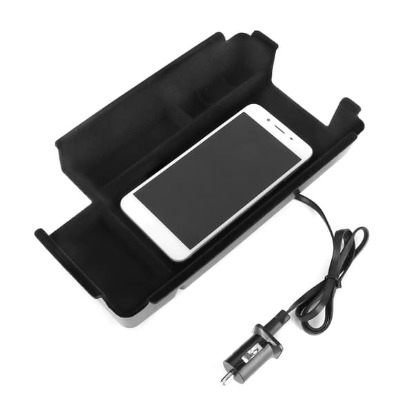 Oppbevaringsboks for midtarmlene Telefon Trådløs Ladeorganisator 12V Passer til A4 A5 2017‑2018