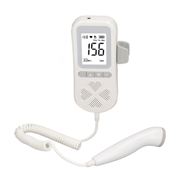 Fetal Hjertemonitor 3 Tilstande Nøjagtig Vandtæt Probe Digitalt Display Baby Hjerterytme Detektor til Graviditet Hjem Grå