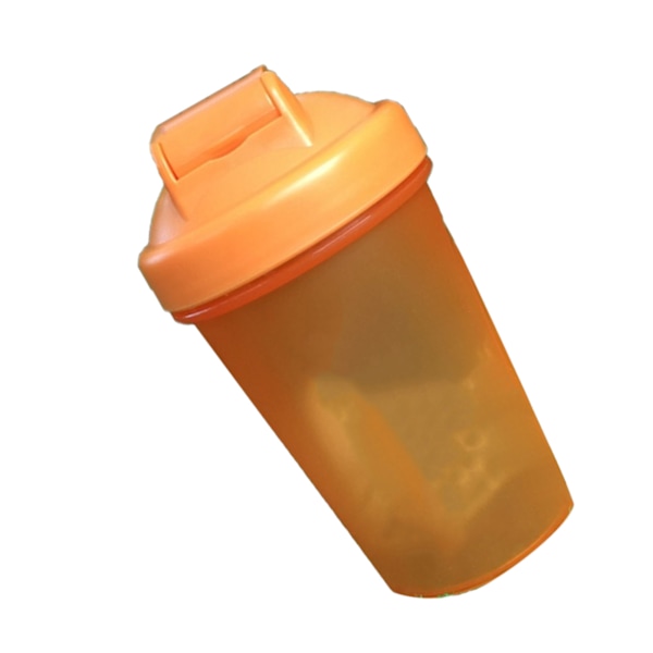 Proteinpulver Shaker Cup PP Shaker Flaska med Rostfritt Stålkula för Blandning 500ml Orange