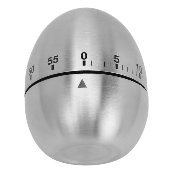 Mekanisk timer ægformet klar skala rustfrit stål tidsminder til køkken sauna
