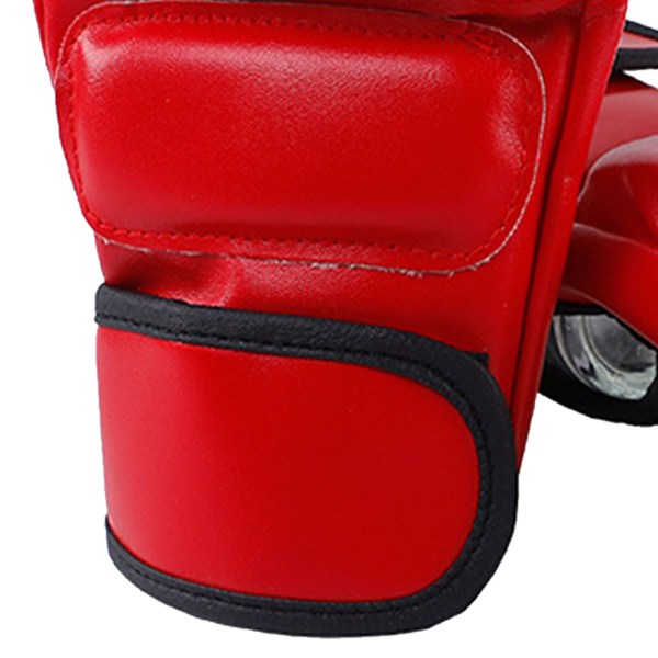 Unisex MMA-handskar Halvfinger-boxningshandskar med öppna handflator för kampträning Röd