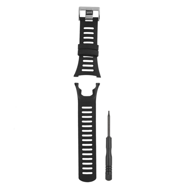 Armbandsarmband i gummi för Suunto Ambit1/2/3 watch (svart silver)