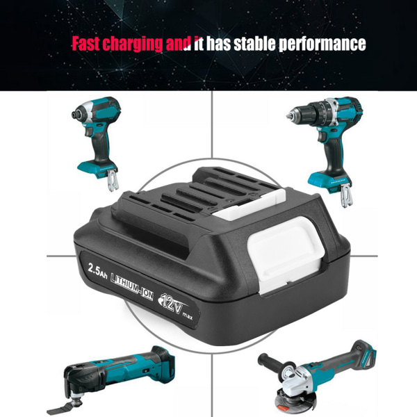 2500 mAh 12V Lithium Ion-batterierstatningstilbehør Passer til Makita BL1012B