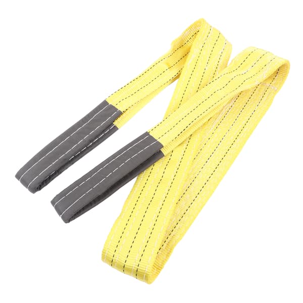3T Fladt Løftetov med Dobbeltspænder Polyester Webbing Løfterem til Industrikran 2 Meter