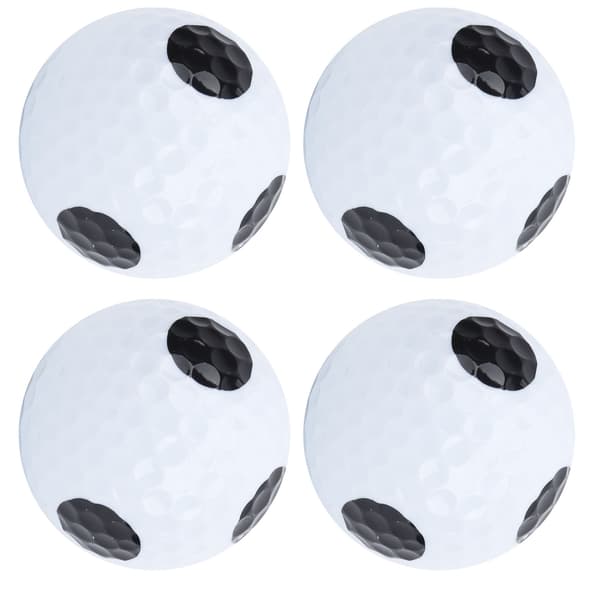 4 stk. Golf Putting Træning Dobbeltlag Spillebold Hvid Sort Bold Sort Prik Bold