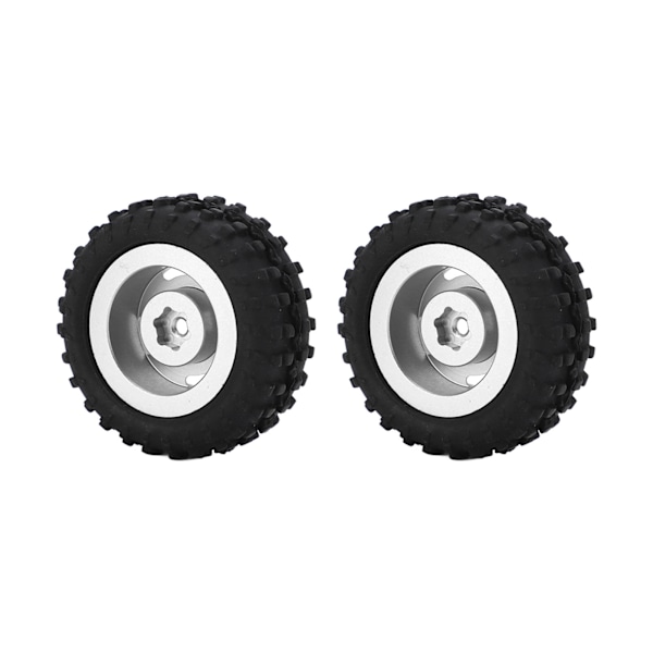 2 kpl/setti 50 mm:n pyörän vanteen kumirengas 4 reiällä AXIAL SCX24 1/24 RC-auton päivitysosiinHopea