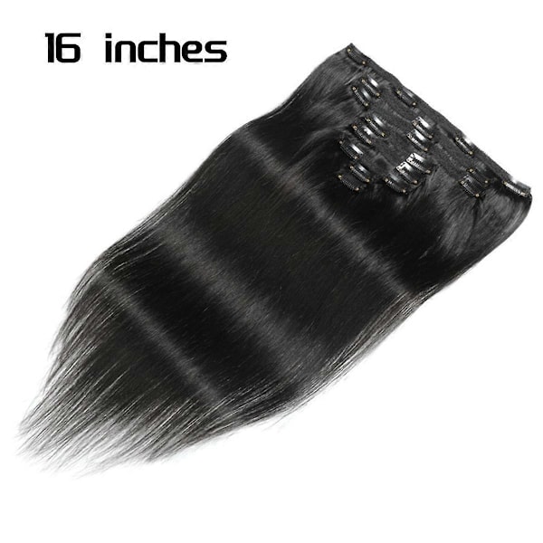 16 tum Clip In Extensions Äkta Hår Clip Hårförlängningar Sömlösa