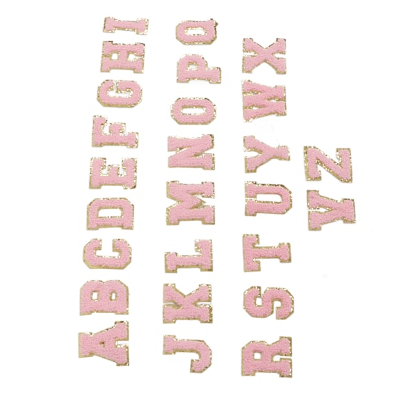 Pink Bogstav Patches 26 Bogstaver Design Personlig Smukke Stryge På Patches til DIY Reparation Tøj Dekoration