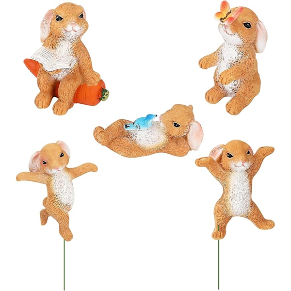 Miniature Kaninfigurer til Fehave Resin Mini Kaniner til Dukkehuse Landskabs Have Ornamenter DIY