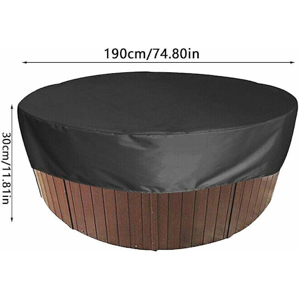 Rundt spa-cover, UV-resistent vandtæt spa-cover, rundt badekar-cover, swimmingpool, sandkasse, 190x30 cm