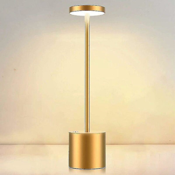 Trådløs bordlampe, 3600 mAh oppladbart batteri, 2 lysstyrkenivåer, metall nattbordslampe, for Livi
