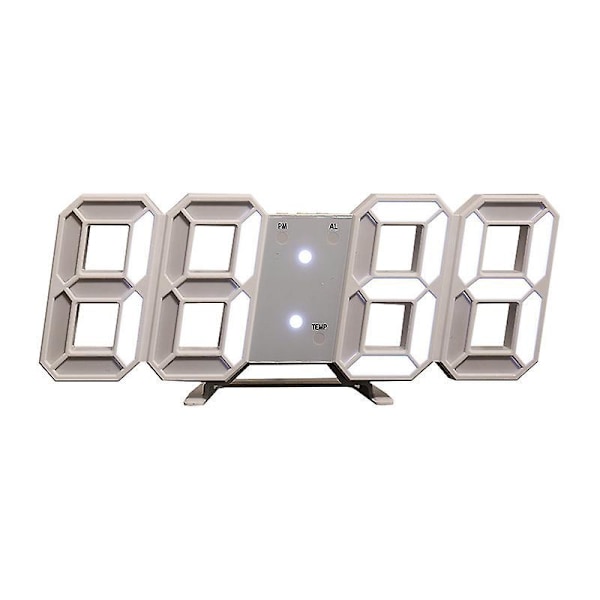 3D LED Väggklocka 38 cm Nattlampa med Fjärrkontroll, Sovrumsinredning Digital Väggklocka med Alarm Timer Nattlampa Klocka för Sovrum Kontor Café Vardagsrum R