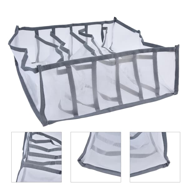 Undertøj Organizer Mesh Foldbar Åndbar Multi Celler Sokker Opbevaringsboks til BH'er Trusser 6 Celler