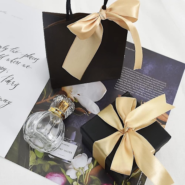 1 tomme X 100 yards Guld Satinbånd Bredt Ensfarvet Stofbånd Rulle Til Valentinsdag Gaveindpakning Invitation Blomsterbuketter Hårhåndværk Syning