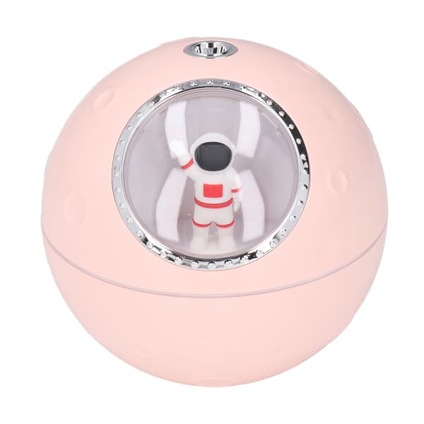 Romkapsel-luftfukter 2 gir justerbar 300 ml Stille søt astronaut-luftfukter med diffuser og nattlys Rosa