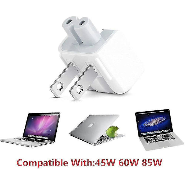 Mac AC Strömadapter US Vägg Vikbar Kontakt Anknäbb, Laddningsadapter US Standard Kontakt Anknäbb Kompatibel Macbook Proairmac Ibookiphoneipodetc (2 st)