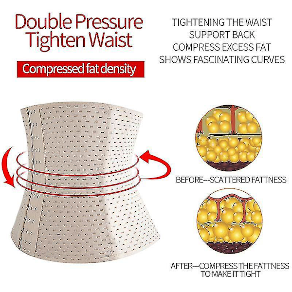Slankende midjetreningsbelte for menn - Mage- og bukkompresjonsformingsundertøy XL beige