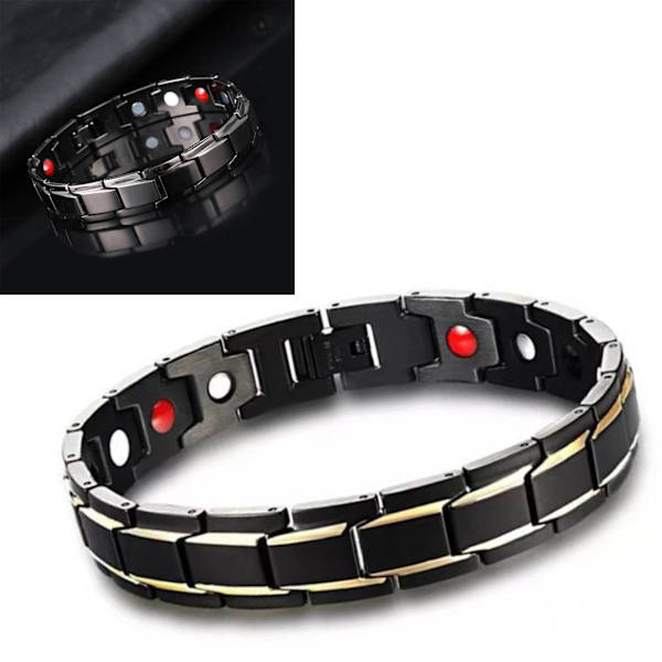 Magnet Armbånd Sort Guld Germanium Lindre Træthed Reducer Stråleterapi Armbånd