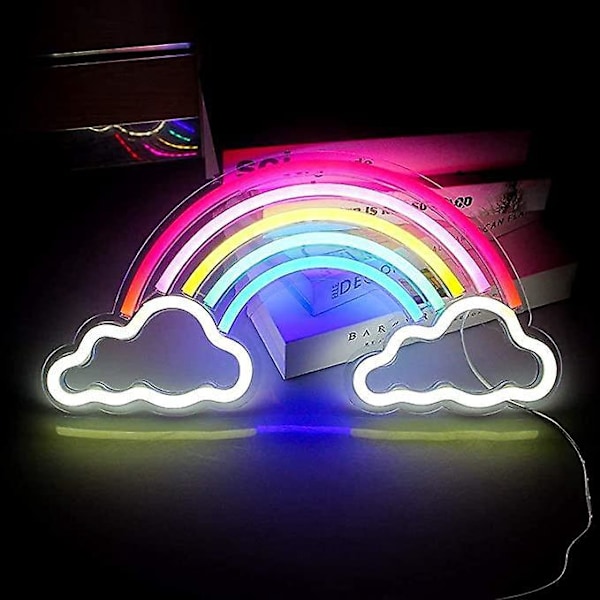 Neon Regnbue, Neon Regnbue Lampe med USB, for Hjem, Fester, Bursdager (Regnbue)