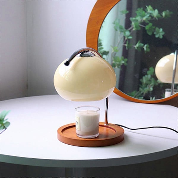 Retro Glas Ljus Värmare Lampa Dimbar Aromaterapi Lampa EU-kontakt