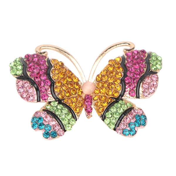 Rhinestone Butterfly Brosch Retro Säkerhet Färgglad Butterfly Crystal Brosch Pin Dekoration Present för kvinnor Flickor