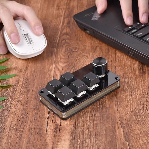 DIY Hot Swap Anpassningsbar Mekanisk Tangentbord Makroknappsats Svart